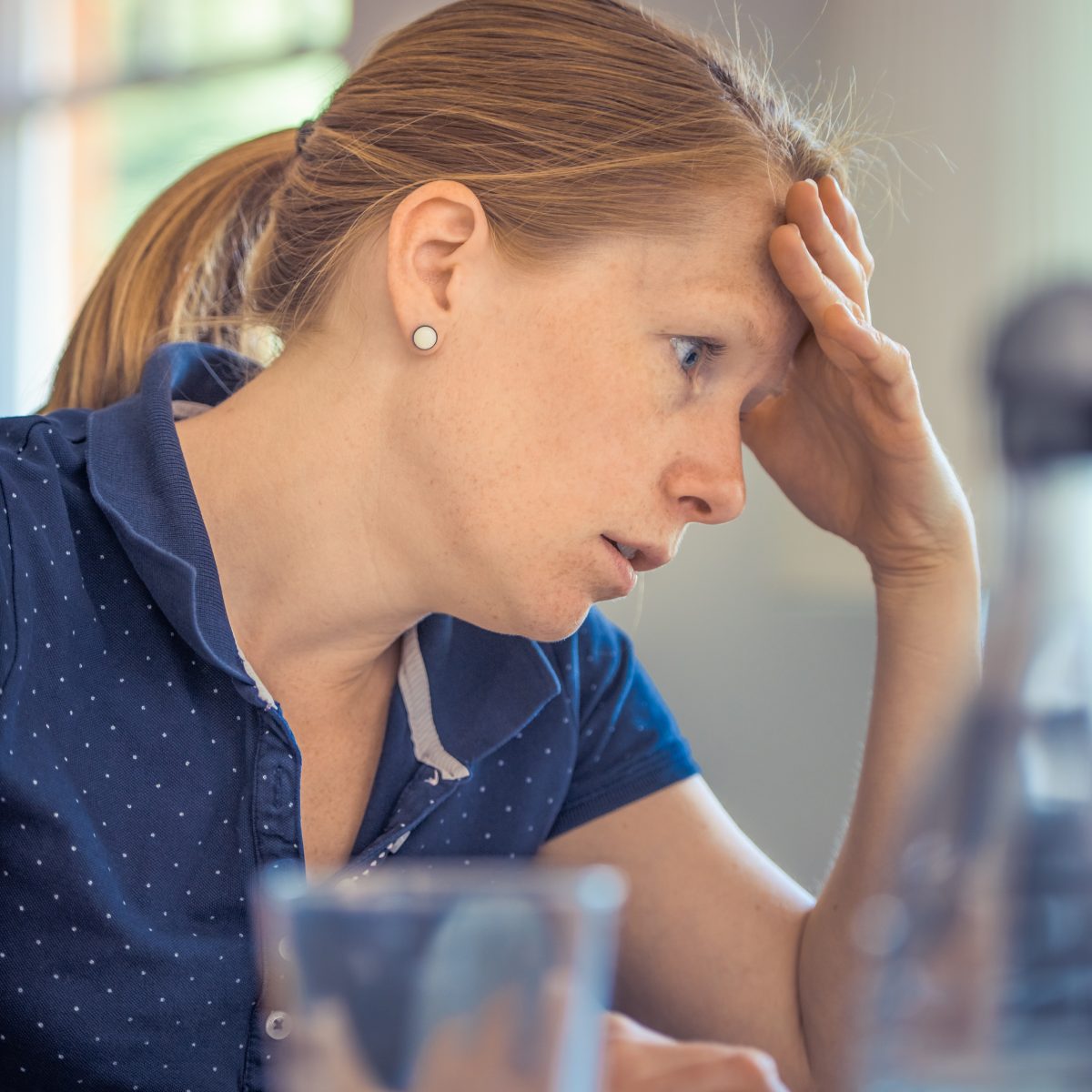 woman having anxiety on work